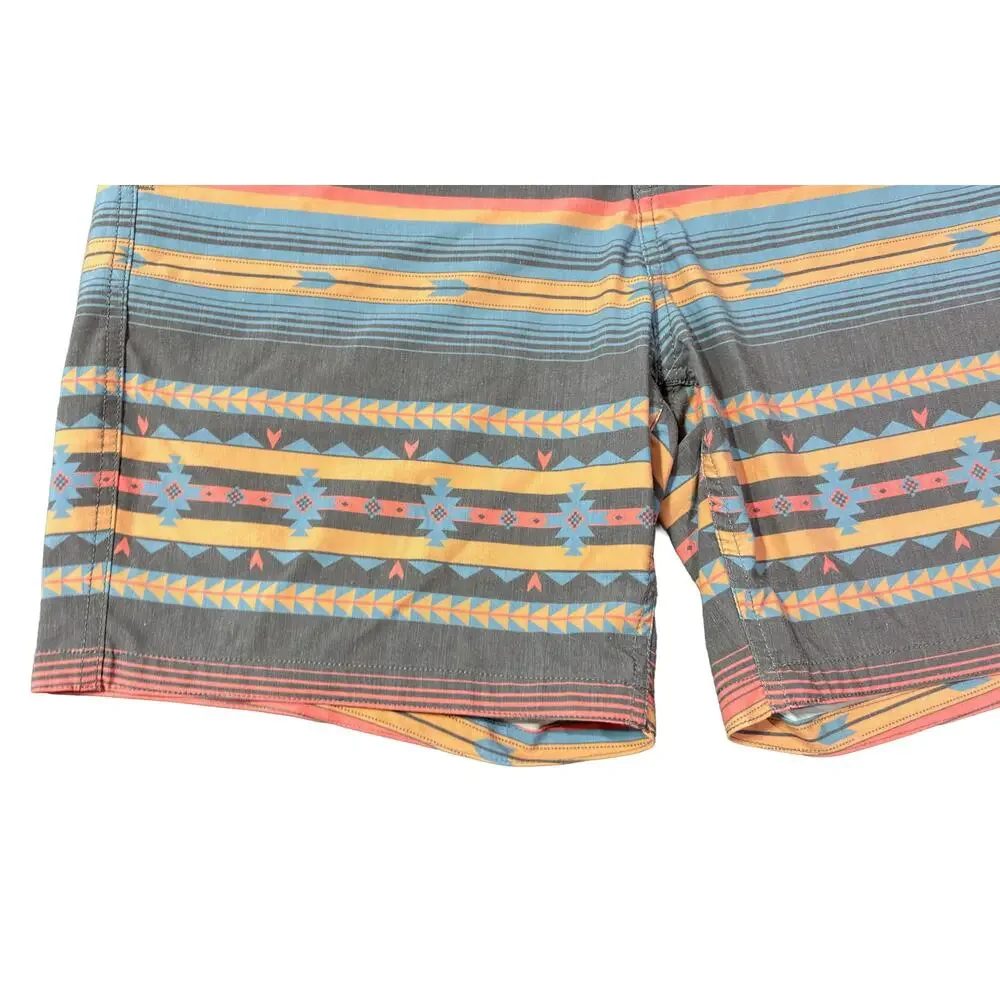 Faherty Doug Good Feather Native Design Board Shorts Swim Surf Men’s Size 32